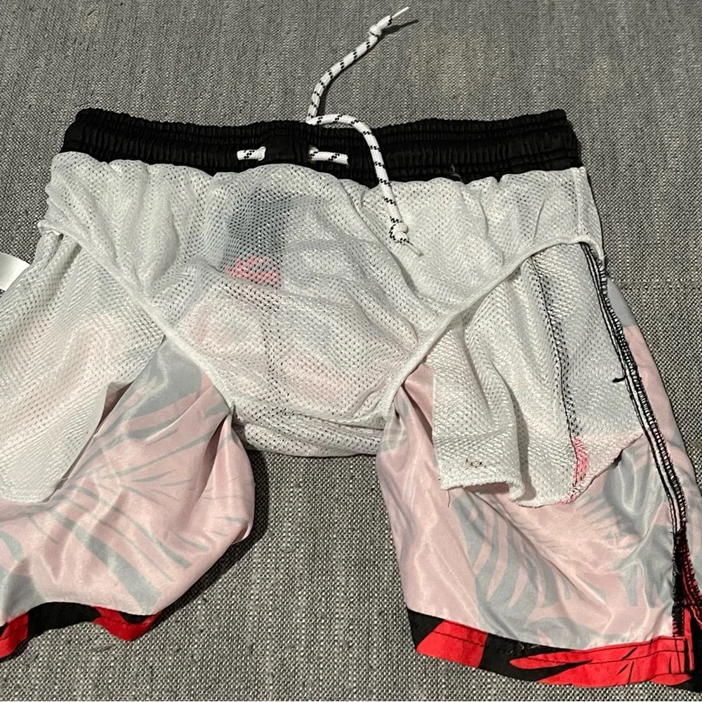 Men’s | Size Small | Swim Trunks | Black & Red